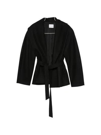 The Andamane Niki Long-sleeve Belted Jacket In Black