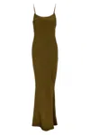 The Andamane Ninfa Dress With Back Slit And Ruched Detail In Brown