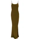 The Andamane Ninfa Dress With Back Slit And Ruched Detail In Green