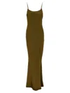 The Andamane Ninfa Dress With Back Slit And Ruched Detail In Green