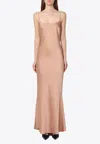 The Andamane Light Pink Dress With Back Draping Women In Nude