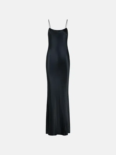 The Andamane 'ninfea' Long Black Viscose Dress