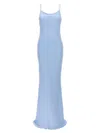 The Andamane Ninfea Tech Crepe Satin Maxi Slip Dress In Blue