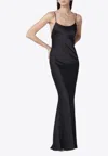 The Andamane Ninfea Dress Low Back Ruched Draping In Black