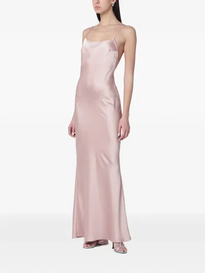 The Andamane Peony-coloured Ninfea Dress With Back Draping In Neutral