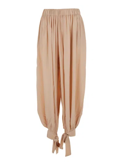 The Andamane Noor Pink Pants With Bow At Waist In Womens Fabric In Orange