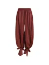 The Andamane Bordeaux Cotton Casual Pants In Red