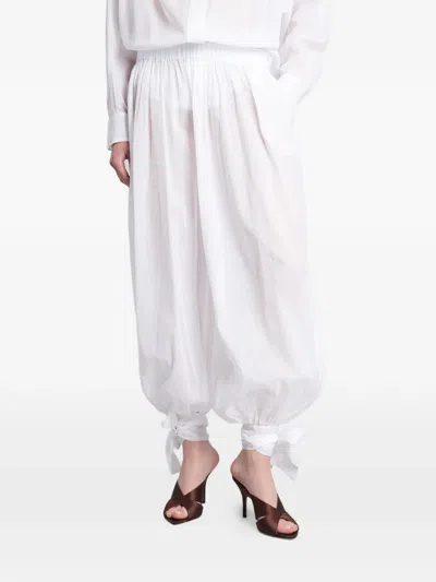 The Andamane Noor Tie-fastening Elasticated-waist Trousers In White
