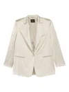 The Andamane Notched-lapel Single-breasted Blazer In Neutral