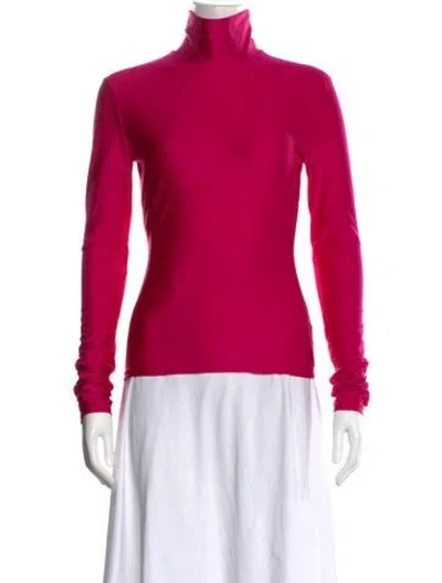 Pre-owned The Andamane Nylon Turtleneck Top In Pink