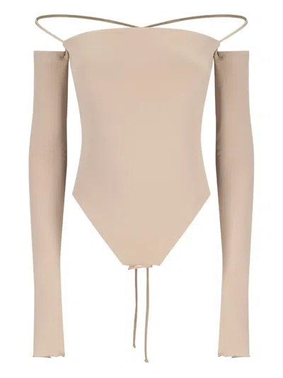 The Andamane Off-shoulder Lace-up Bodysuit
