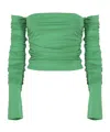 The Andamane Draped Top In Green