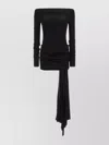 The Andamane Wendell Off-the-shoulder Draped Mini Dress In Black