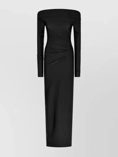 THE ANDAMANE OFF-THE-SHOULDER LONG SLEEVE FITTED JUMPSUIT