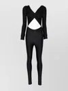 The Andamane Off-the-shoulder Long Sleeve Jumpsuit In Black