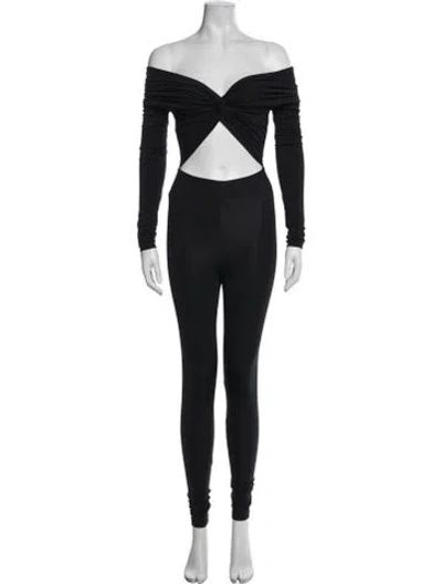 Pre-owned The Andamane Off-the-shoulder Jumpsuit In Black