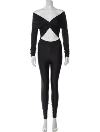Pre-owned The Andamane Off-the-shoulder Jumpsuit In Black