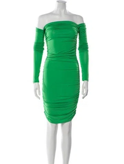 Pre-owned The Andamane Off-the-shoulder Mini Dress W/ Tags In Green