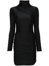 The Andamane 'ruched Detailing Bodycon Fit Mini Dress' In Black