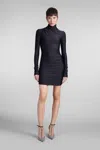 The Andamane 'ruched Detailing Bodycon Fit Mini Dress' In Black