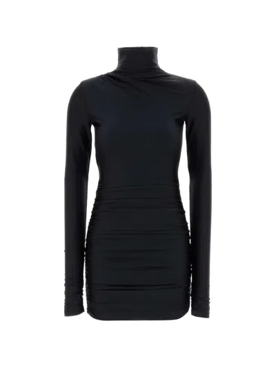 The Andamane Oleandra Ruched Dress In Black