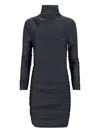 The Andamane Oleandra Turtleneck Midi Dress In Black