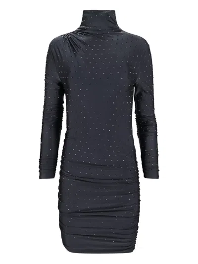 The Andamane Oleandra Turtleneck Midi Dress In Black