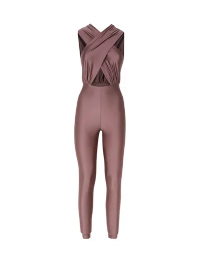 The Andamane One-piece Jumpsuit With Banded Top In Brown