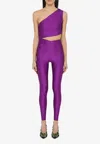 The Andamane Symmetrical Close Fitting Jumpsuit With Cut-out Detail In Purple