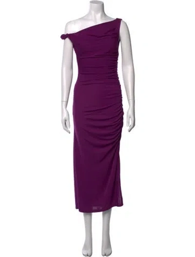 Pre-owned The Andamane One-shoulder Long Dress In Purple