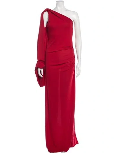 Pre-owned The Andamane One-shoulder Long Dress In Red