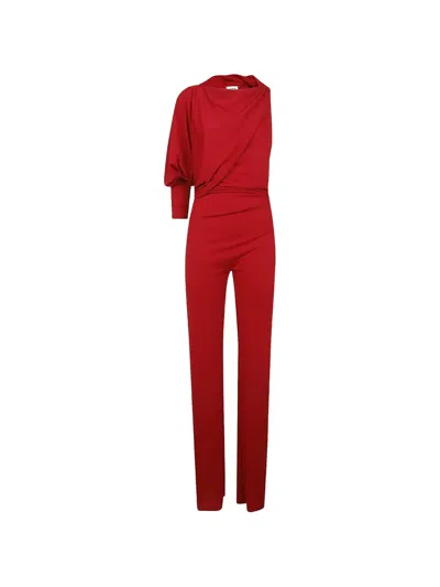 The Andamane One-sleeve Jumpsuit In Red