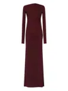 The Andamane Open-back Maxi Dress In Burgundy