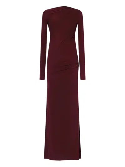The Andamane Open-back Maxi Dress In Burgundy