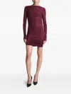 The Andamane Open Back Ruched Dress In Burgundy