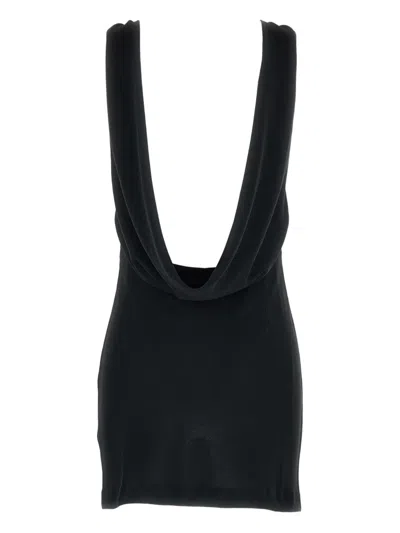 The Andamane Open-back Sleeveless Dress In Black