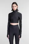 The Andamane High Neck Long Sleeve Open Back Bodysuit In Black