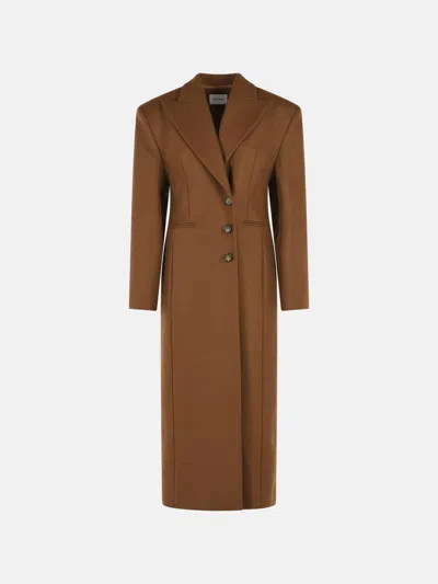 The Andamane 'ottavia' Brown Virgin Wool Blend Coat