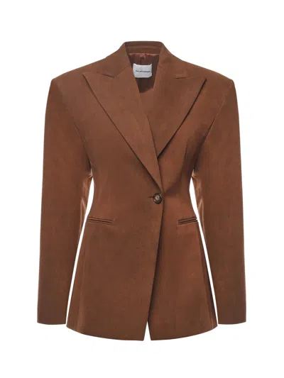 The Andamane Ottavia Single-breasted Blazer In Brown