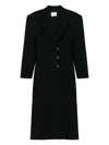 The Andamane Long Wool Coat With Single Breasted Button Detailing In Black