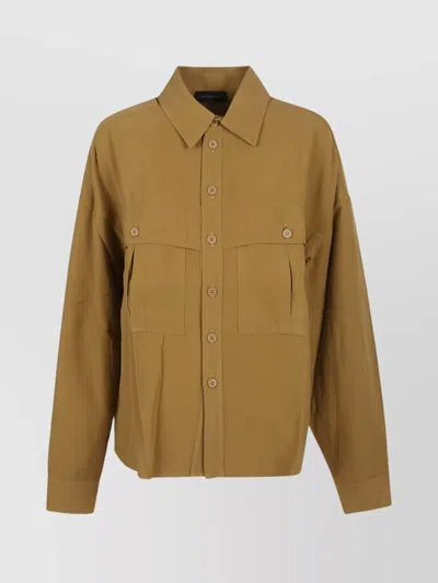 The Andamane Oversize Cargo Top Featuring Pockets In Yellow