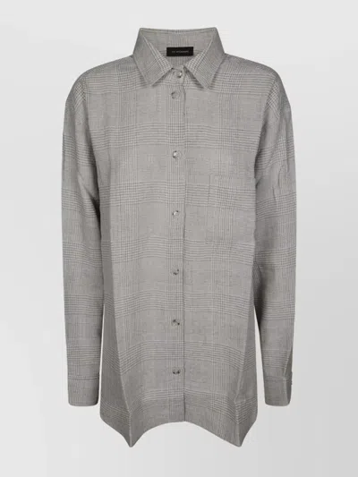 The Andamane Oversize Georgian Shirt Chest Pocket In Gray