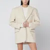 The Andamane Oversized Ivory Jacket In Wool Blend In White