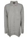 The Andamane Oversized Linen Blend Shirt In Gray