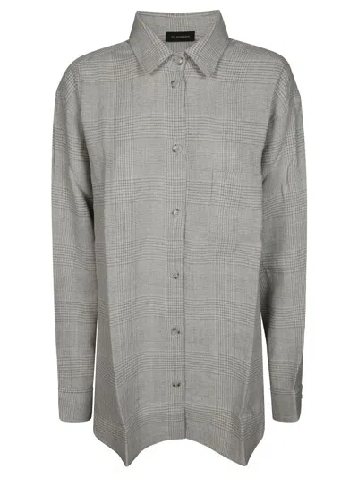 The Andamane Oversized Linen Blend Shirt In Gray