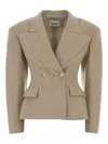 The Andamane Tailored Wool Blazer Structured Shoulders In Neutral