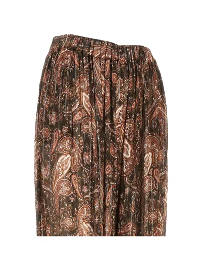 The Andamane Paisley-print Pleated Trousers In Brown