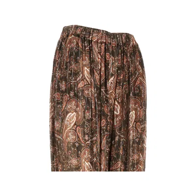 The Andamane Paisley-print Pleated Trousers In Brown/orange
