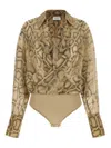 The Andamane Paloma Python-print Bodysuit In Neutral
