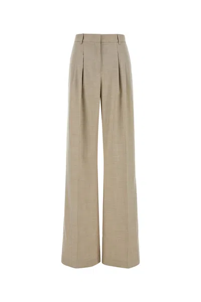 The Andamane Melange Sand Stretch Twill Nathalie Pant In Brown